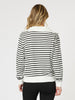Crew Zip Stripe Print Sweatshirt - Ivory/Black