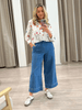 Molly Wide Leg Cropped Pant - Denim