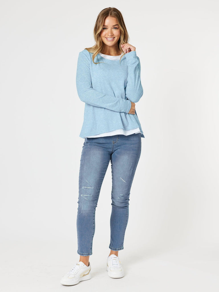 Alice 2 in 1 Knit Top - Blue