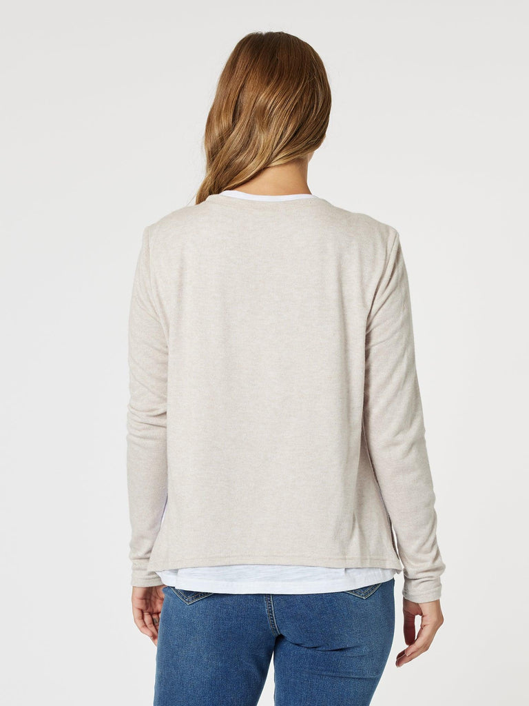 Alice 2 in 1 Knit Top - Stone