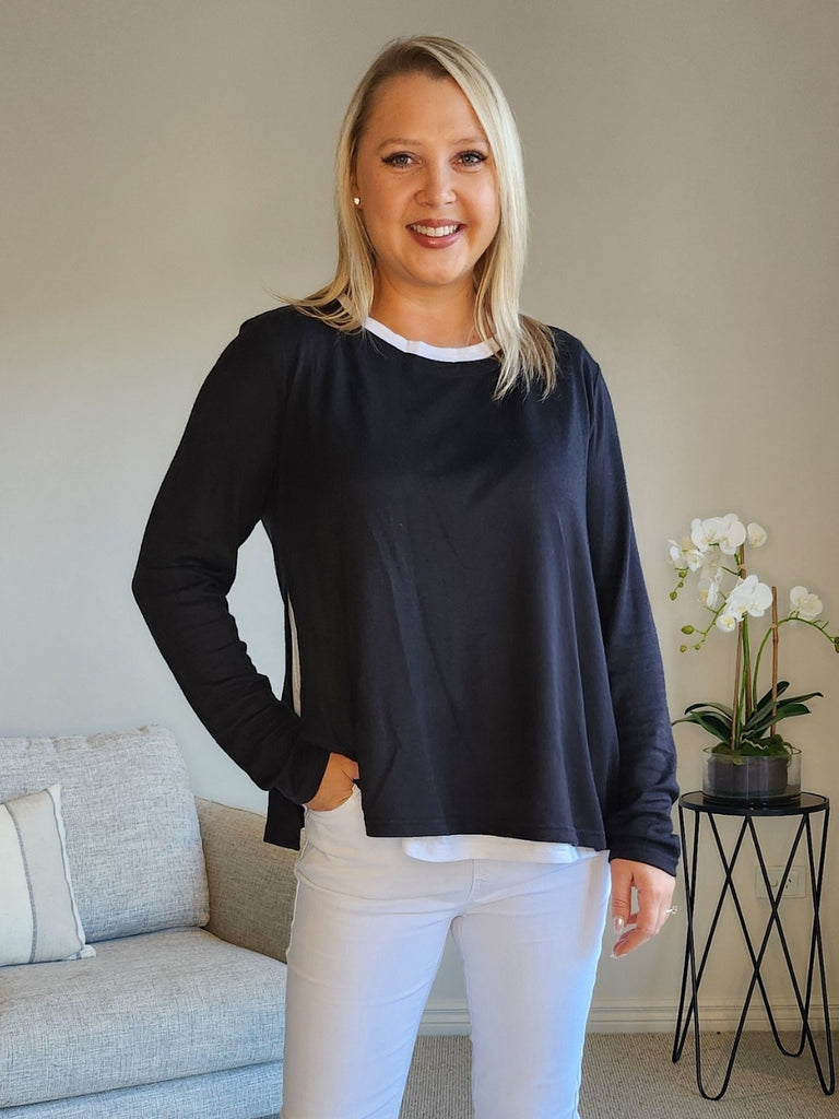 Alice 2 in 1 Knit Top - Black