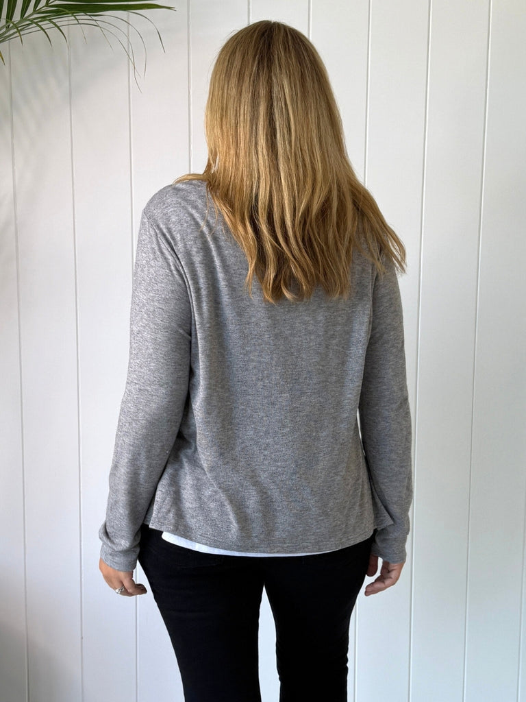 Alice 2 in 1 Knit Top - Charcoal