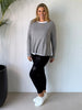 Alice 2 in 1 Knit Top - Charcoal