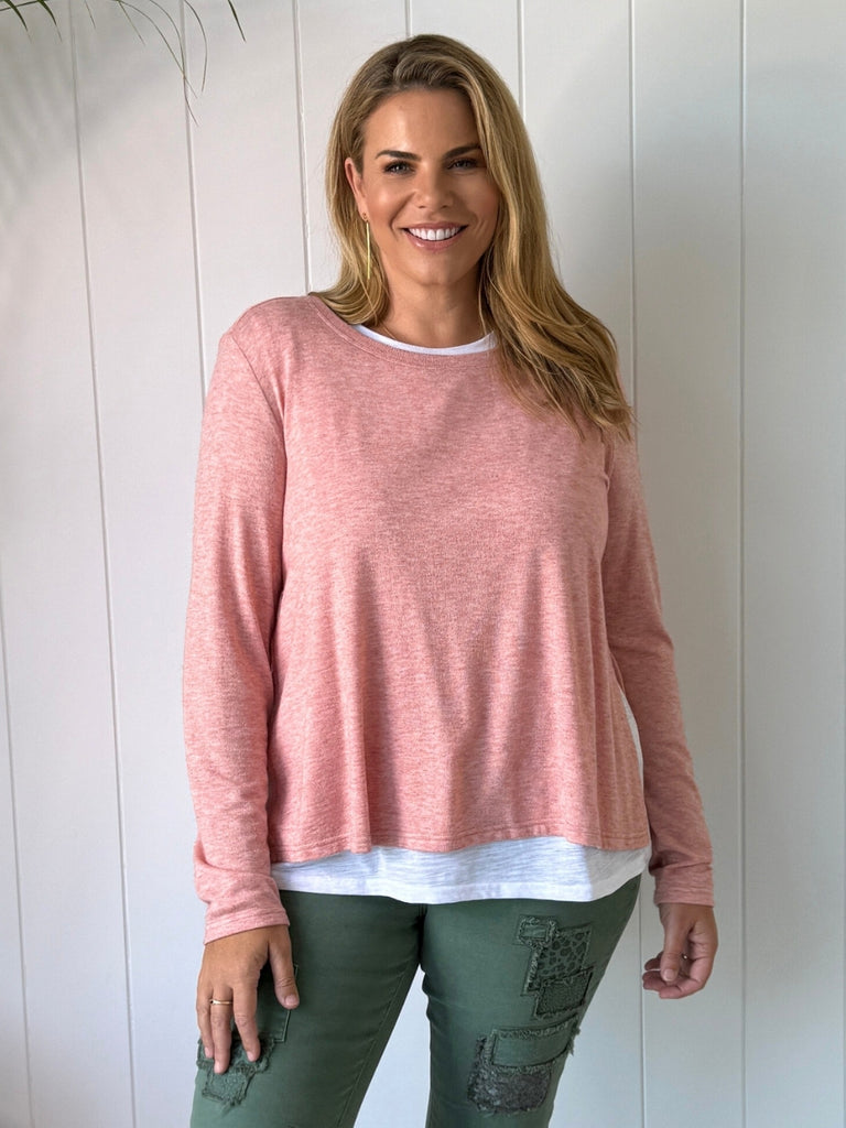 Alice 2 in 1 Knit Top - Coral