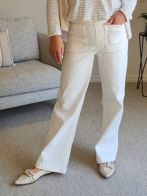Carpenter Stretch Leg Jean - White