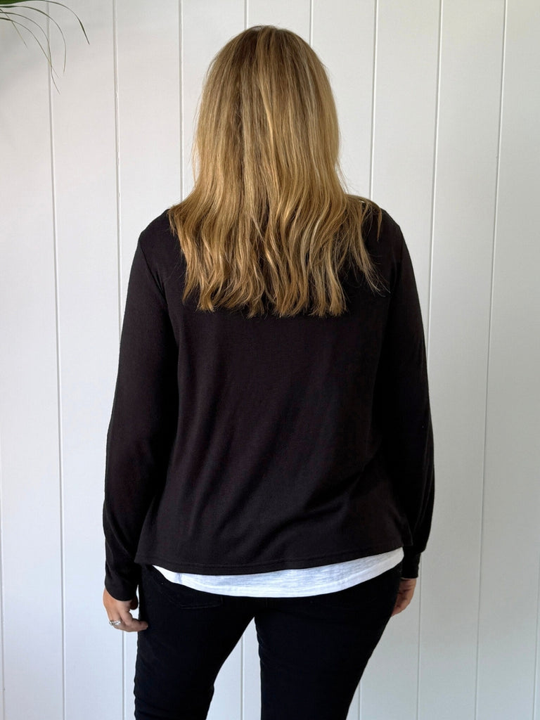 Alice 2 in 1 Knit Top - Black