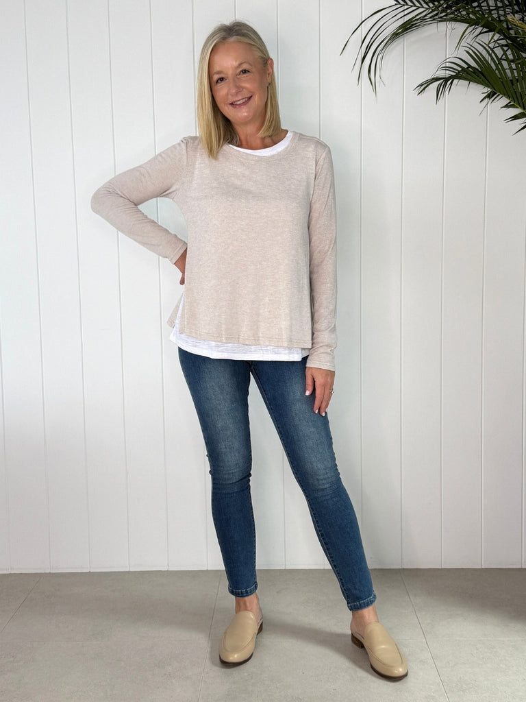 Alice 2 in 1 Knit Top - Stone