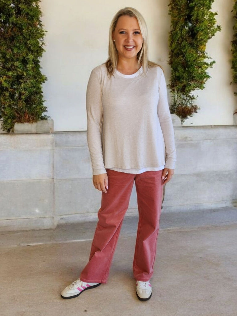 Alice 2 in 1 Knit Top - Stone