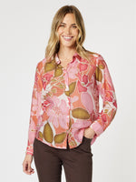 Hunter Floral Print Sheer Shirt - Blush Multi