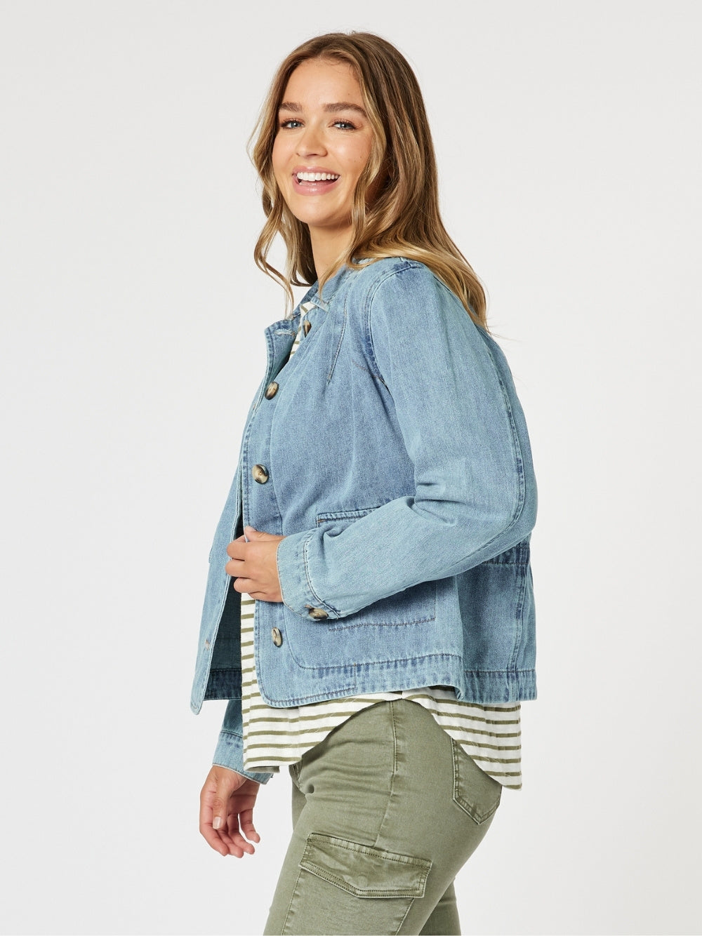 Boyfriend Denim Jacket - Washed Denim – RC & Co