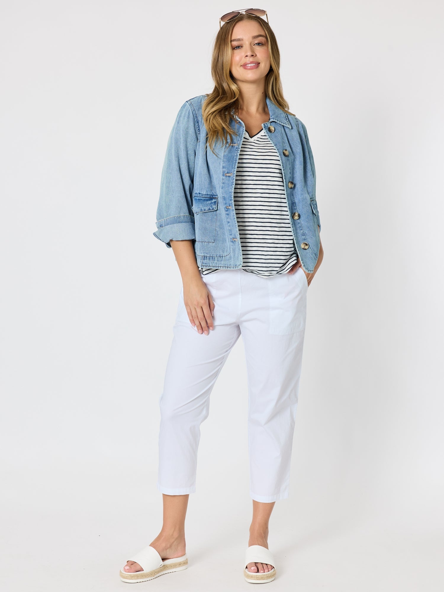 Boyfriend Denim Jacket - Washed Denim – RC & Co
