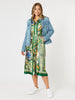 Brooklyn Print Button Dress - Khaki Multi