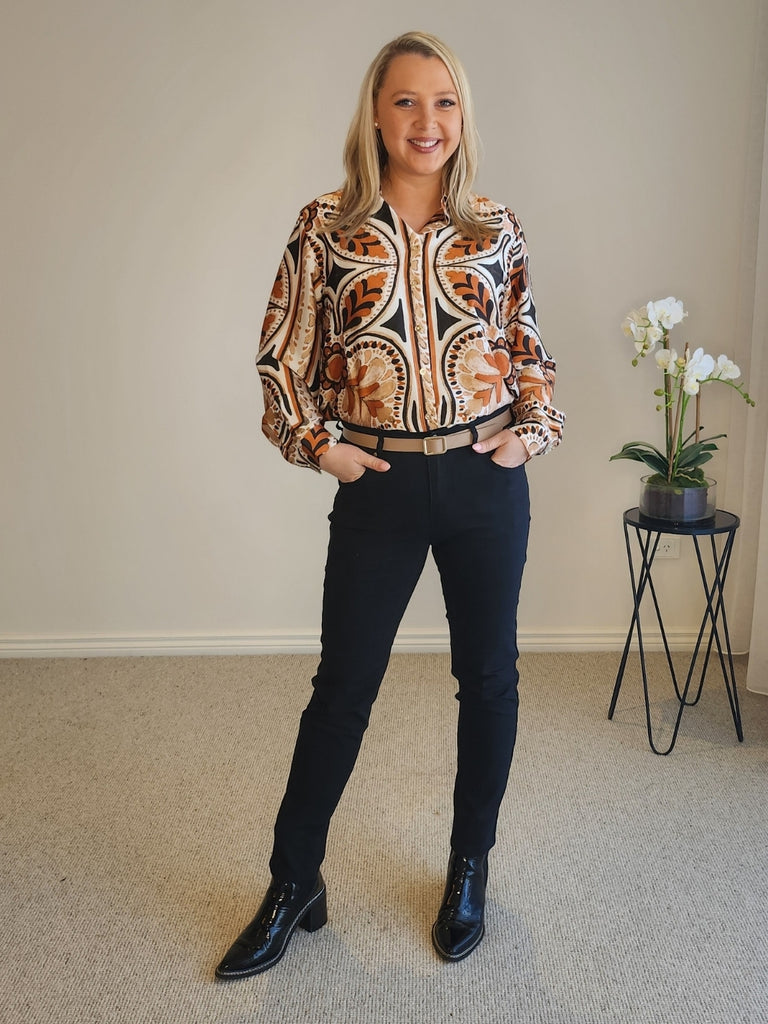 Studio Floral Shirt - Chocolate Multi