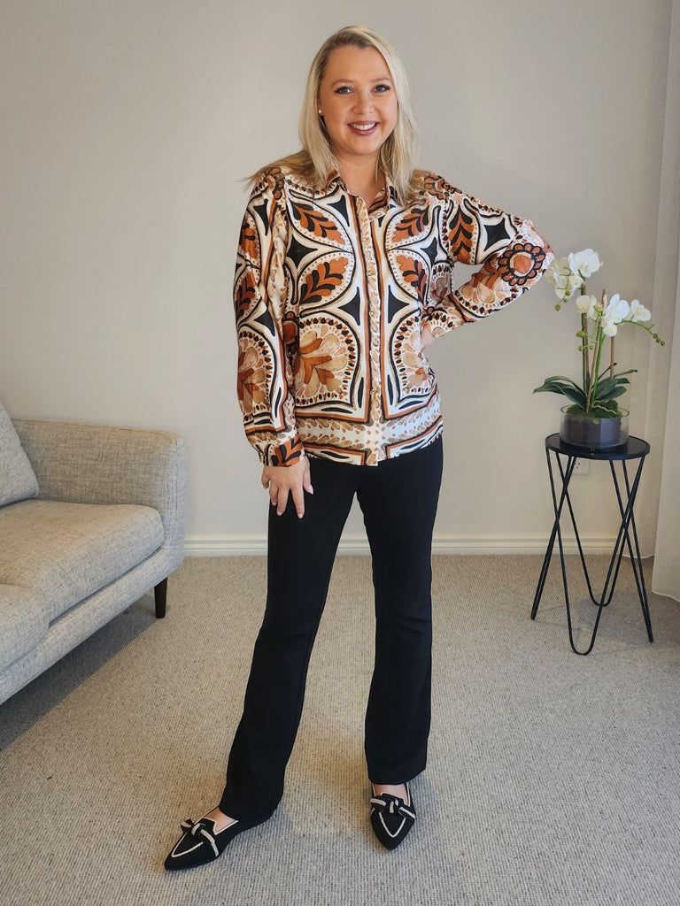 Studio Floral Shirt - Chocolate Multi