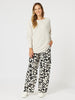 Casablanca Floral Print Pant - Black/Chalk
