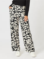 Casablanca Floral Print Pant - Black/Chalk
