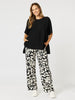Casablanca Floral Print Pant - Black/Chalk