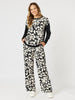 Casablanca Floral Print Pant - Black/Chalk