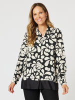 Casablanca Floral Print Shirt - Black/Chalk