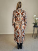 Studio Button Floral Print Dress - Chocolate Multi