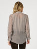 City Stripe Print Sheer Shirt - Chocolate/White