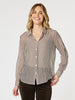 City Stripe Print Sheer Shirt - Chocolate/White