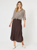 City Stripe Print Sheer Shirt - Chocolate/White