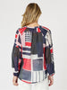 Brighton Print Blouse - Navy Multi