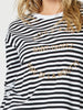 Saint Tropez Stripe Print Long Sleeve Tee - Black/White