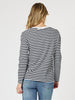 Saint Tropez Stripe Print Long Sleeve Tee - Black/White