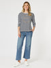 Saint Tropez Stripe Print Long Sleeve Tee - Black/White