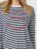 Saint Tropez Tee Saint Tropez Stripe Print Long Sleeve Tee - Navy/White
