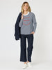 Saint Tropez Tee Saint Tropez Stripe Print Long Sleeve Tee - Navy/White