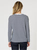 Saint Tropez Tee Saint Tropez Stripe Print Long Sleeve Tee - Navy/White