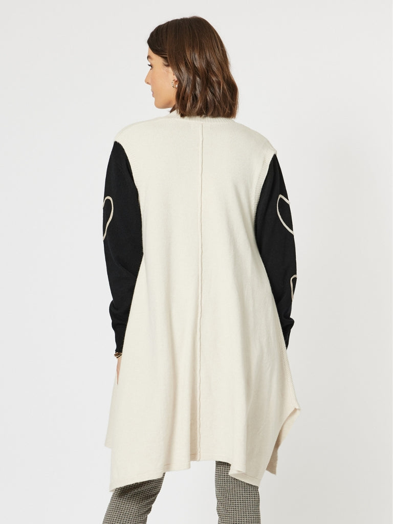 Casa Longline Knit Vest - Light Natural