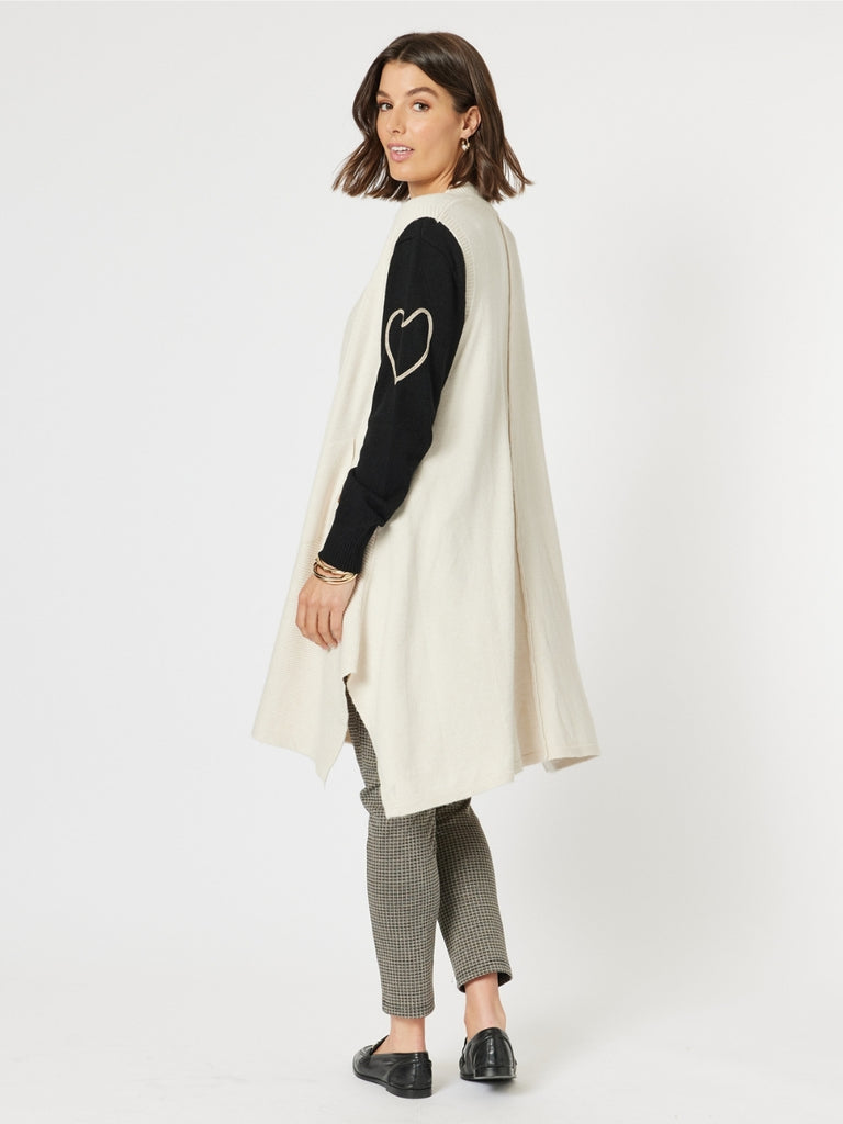 Casa Longline Knit Vest - Light Natural