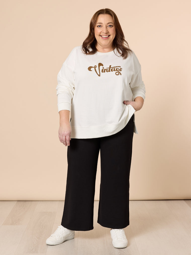 Kimmy Ponte Wide Leg Pant - Black