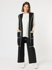 Cosy Contrast Stitch Hooded Vest - Black