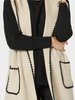 Cosy Contrast Detail Hooded Vest - Natural