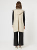 Cosy Contrast Detail Hooded Vest - Natural