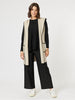 Cosy Contrast Detail Hooded Vest - Natural