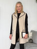 Cosy Contrast Stitch Hooded Vest - Natural