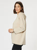 Cosy Hooded Split Front Knit - Natural