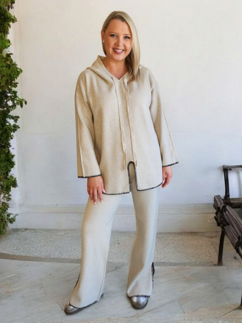 CozyChic Textured Hem Rib Pant main image 0