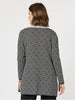 Chevron Knit Cardigan - Black/White