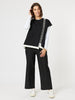 Mode Contrast Stitch Detail Knit - Black/Ivory