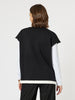 Mode Contrast Stitch Detail Knit - Black/Ivory