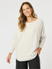 Shimmer Batwing Knit Top - Natural