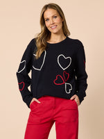 Love Me Hearts Knit - Navy