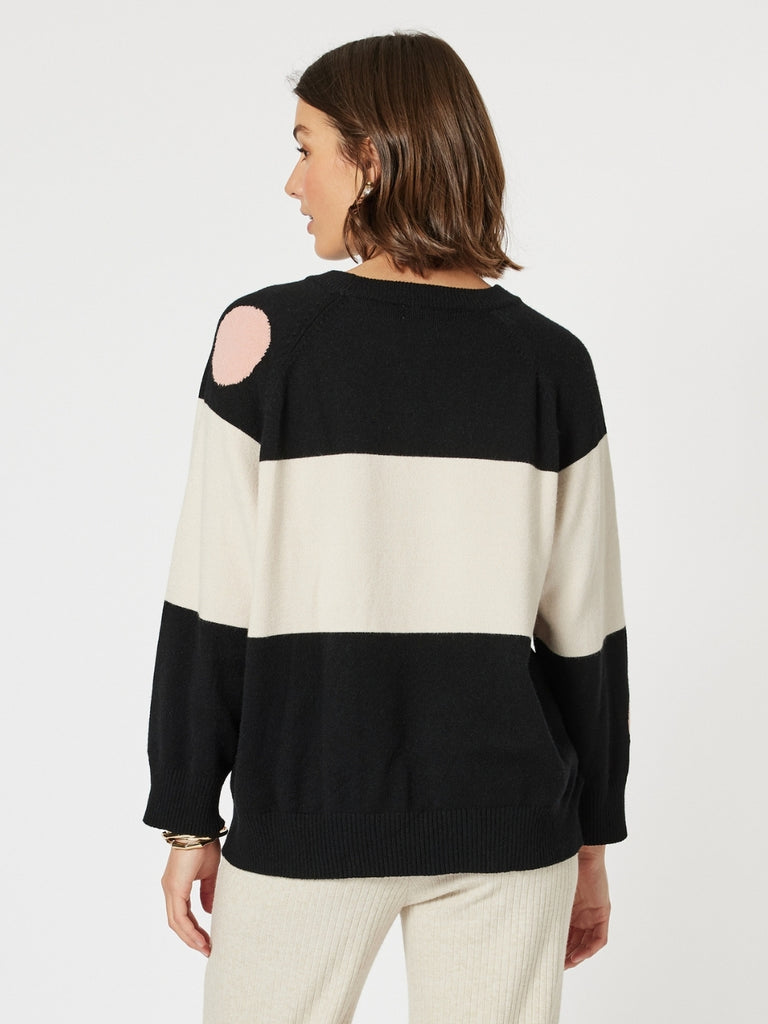 Moonlight Spot Print Knit - Black/Natural